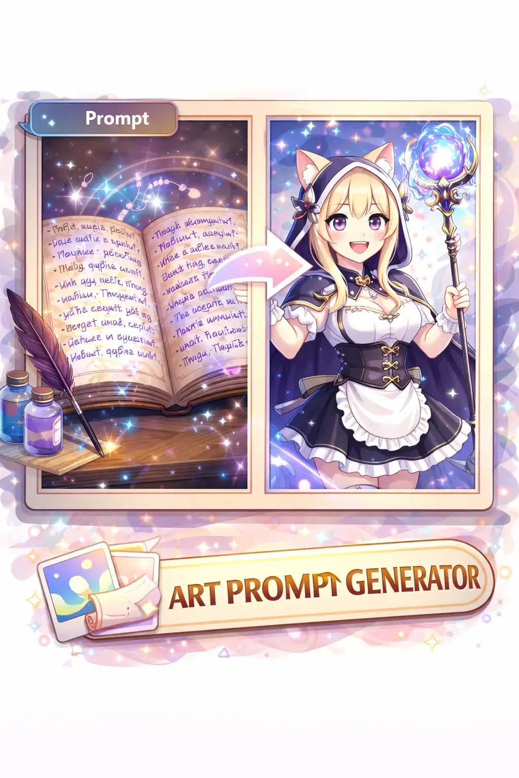 Art Prompt Generator のスロットマシンプレビュー