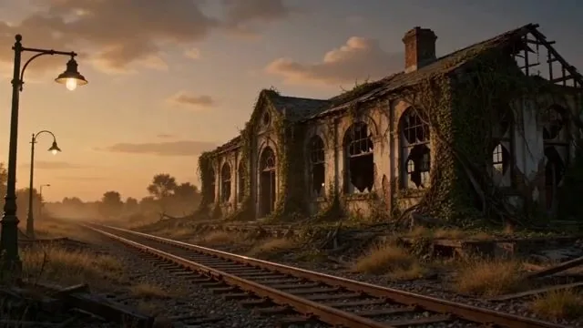 Abandoned Train Station Rebuilding Prompt
