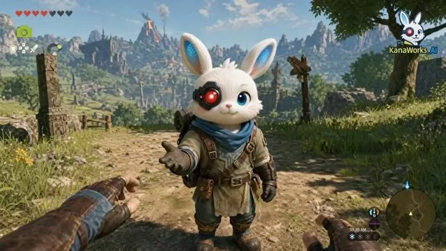 First-Person RPG Dialogue and Exploration Video Prompt