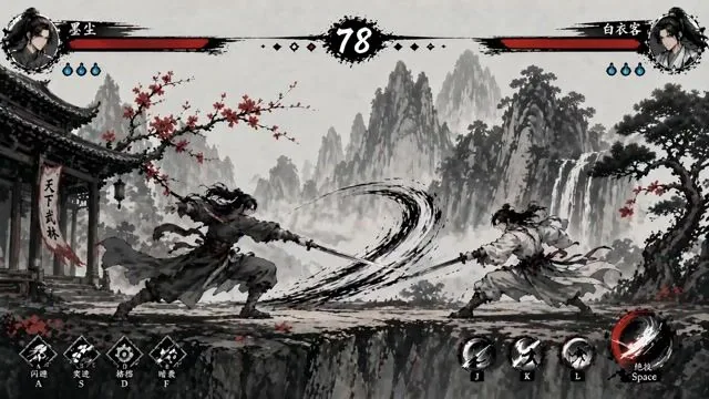 Ink-Wash Fighting Game 15-Second Cinematic