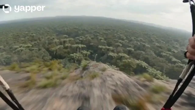 Prehistoric POV Paragliding Action