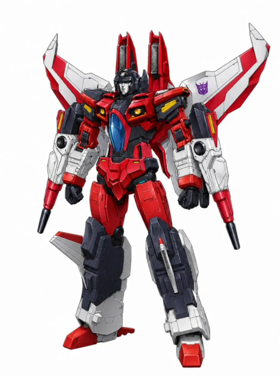 Red Jet Mecha Studio Render