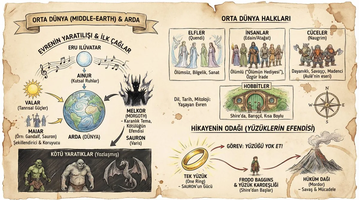 Tolkien's Middle-earth Lore & Characters Infographic