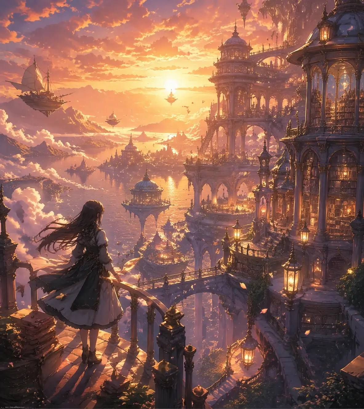 GPT Image 2 による幻想的な浮遊図書館コンセプトイラスト