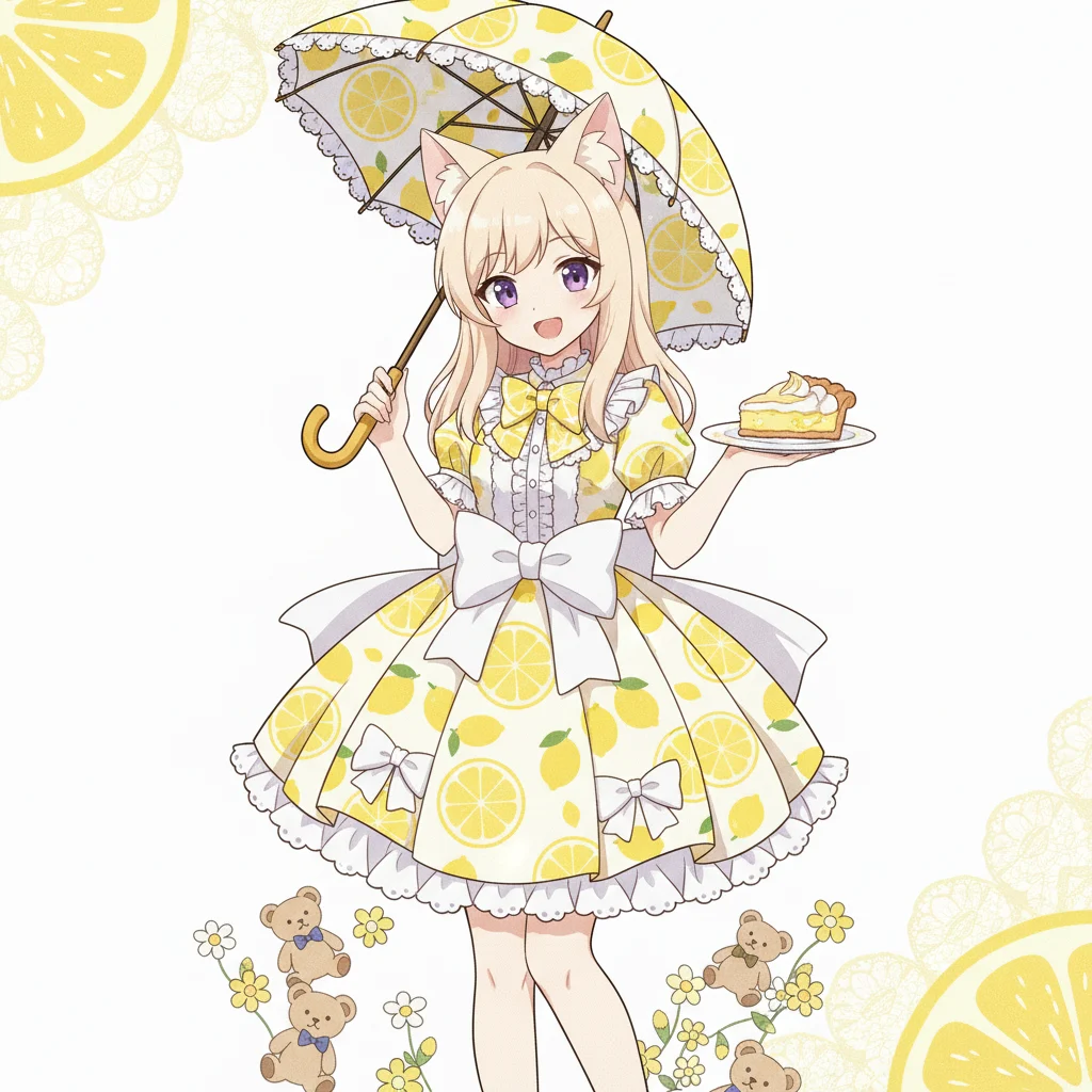 Watercolor Creamy surrounded by flowers